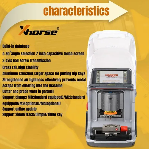 KeylessGo-Key Xhorse Condor xc-mini Plus CNC, máquina de corte de llaves automática con 3 años de garantía, multilenguaje, obtenga GRATIS