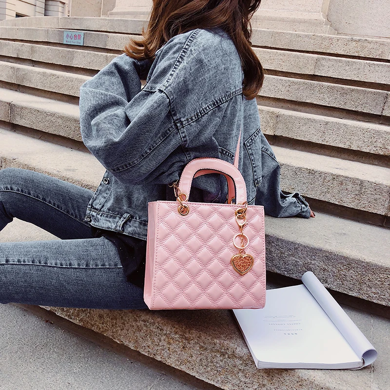 Bolso de gelatina para mujer, bandolera de lujo, a cuadros, con solapa de Color caramelo, 2022