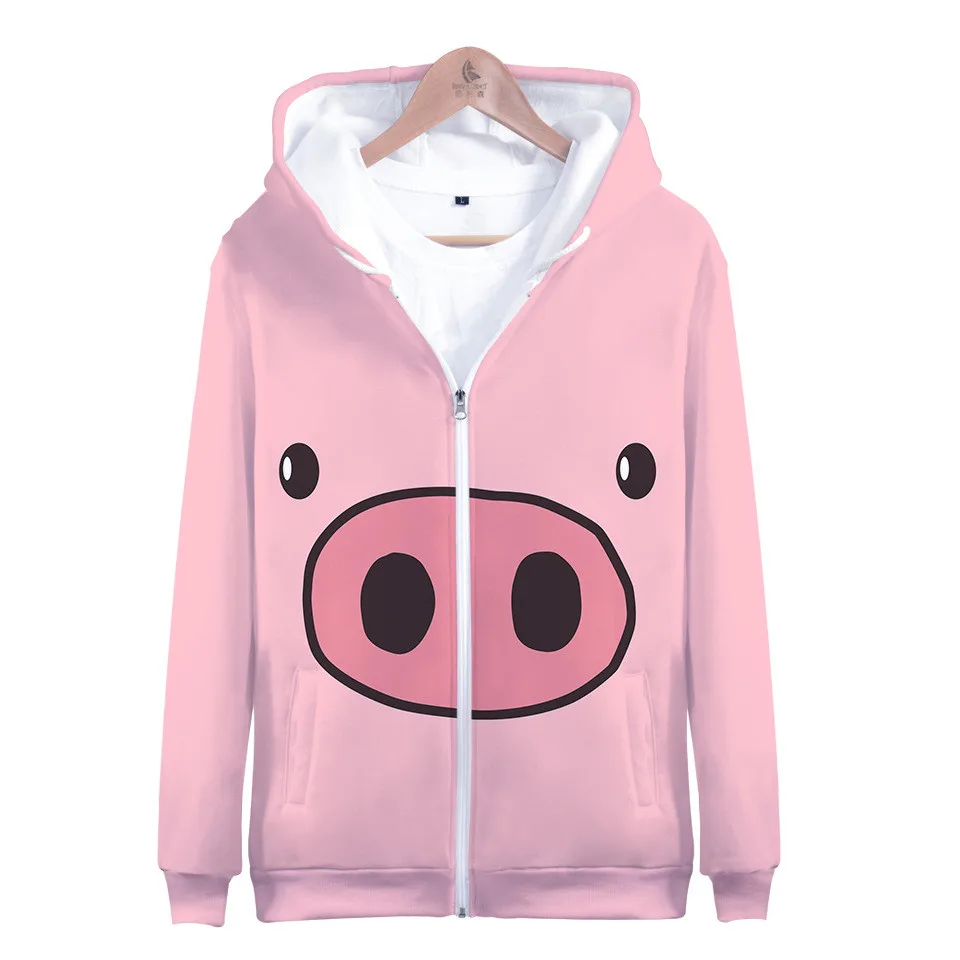 

Lucky Pig Anime Zipper Hoodies Boys Girls Cute Pig 3D Sweatshirt Fashion Harajuku Cosplay Jacket Streetwear Clothes