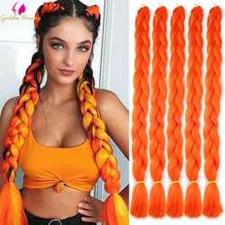 Jumbo Braids Synthetic Hair Extensions for Updo Braiding Hair 41inch Box Expression Braiding Hair Yellow Pink Blue Blonde