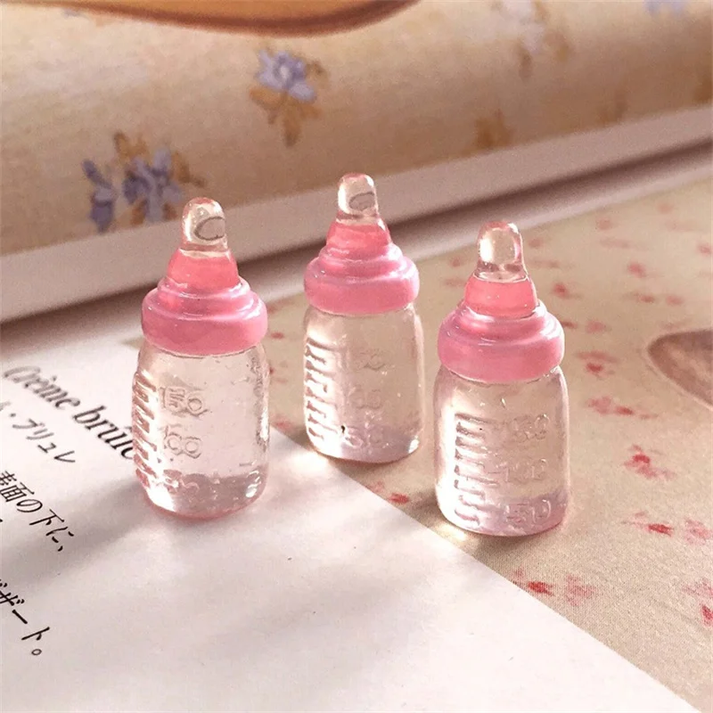 10 stücke 10*22mm Simulation Mini Miniatur Milch Baby Flasche Fütterung Flaschen Für DIY Schlüsselbund Anhänger Puppenhaus Zubehör – Detail 18