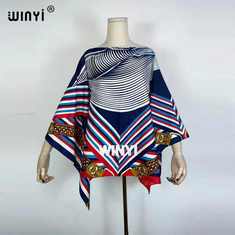 2021 Elegant  Printed summer boho clothing for women  one shoulder dashiki  African lady blouse holiday  Casual t cover-up