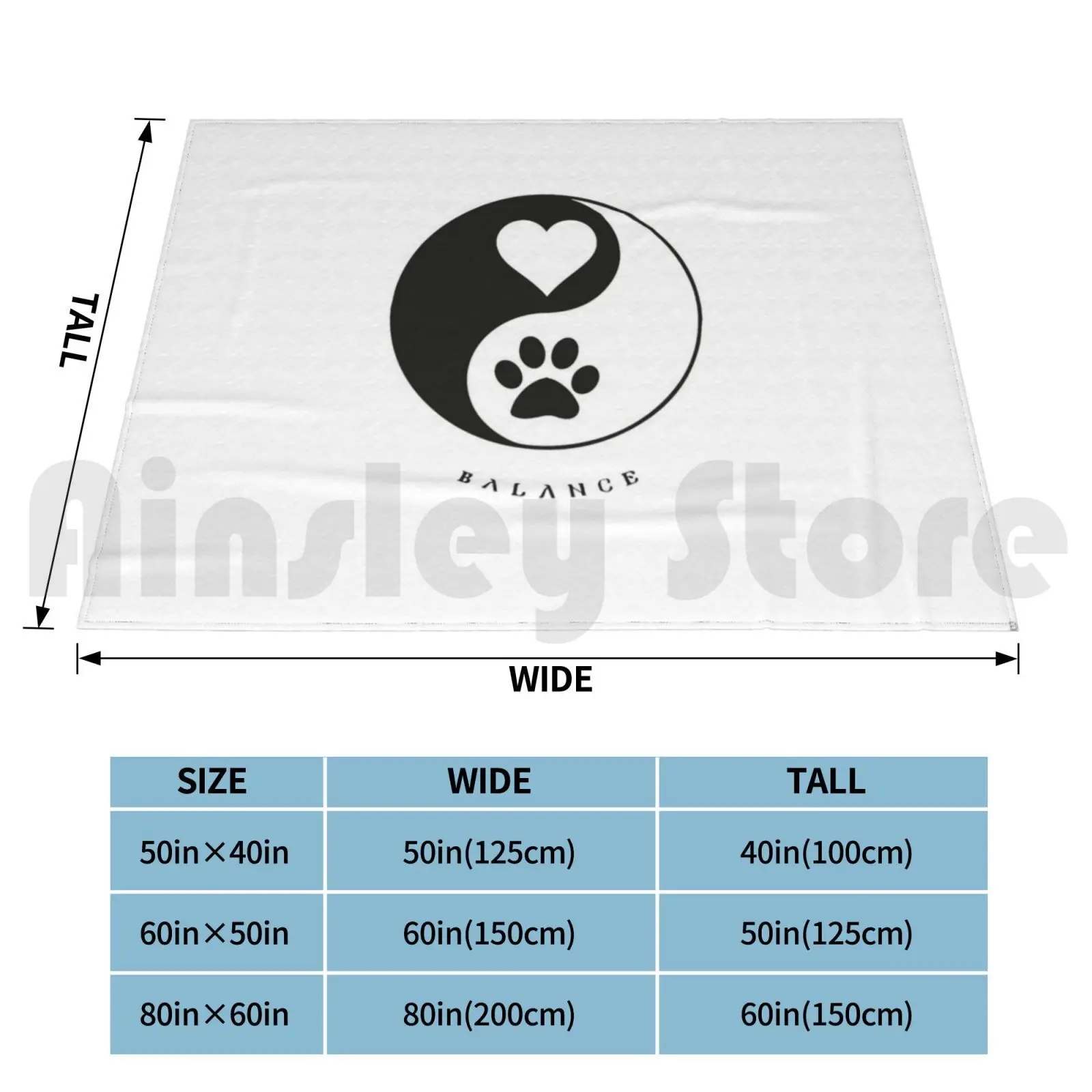 Yin Yang Dogs & Love Blanket Fashion Custom 1624 Spiritual Dog Lover Furbabies Pooch Furmom Love Peace