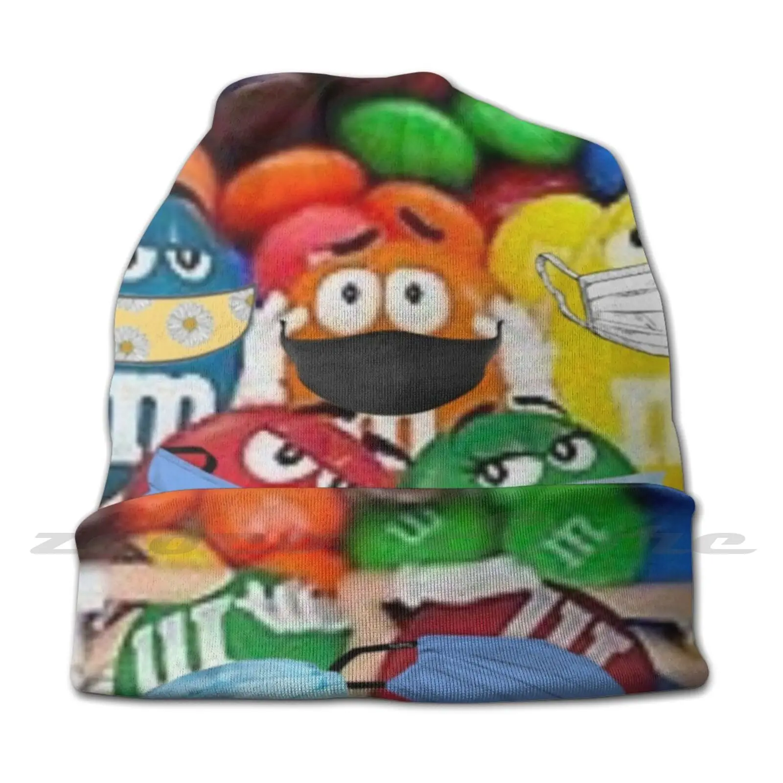 M&M Crew 2 Face Masks Adult Kids Knit Hat Hedging Cap Outdoor Sports Breathable M M M And M M M And Candy Chocolate Snack