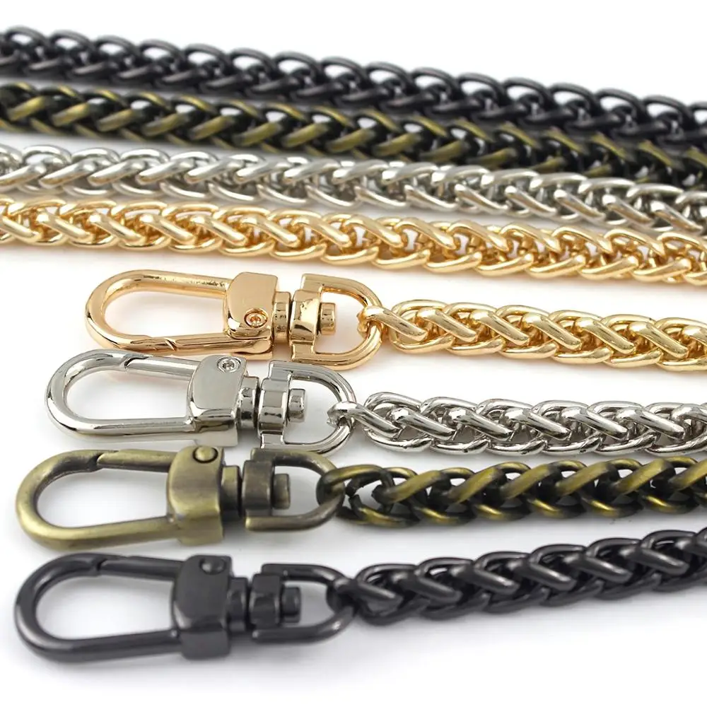 120cm zamiennik metalowy łańcuch twist z hakiem na ramię torba torebka uchwyt pasek łańcuszkowy crossbody akcesoria do paska sprzętu