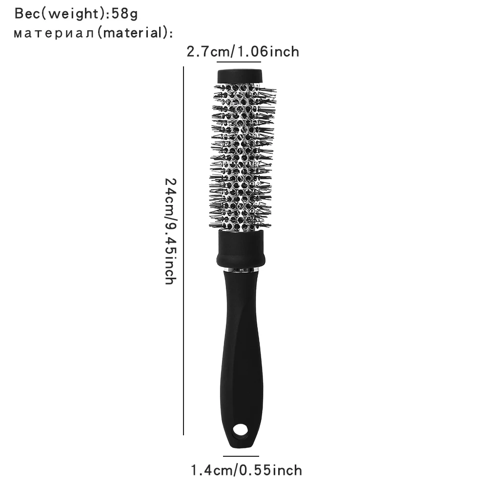 Female hot sale hair scalp massage black roll comb salon beauty curly hair styling tool comb travel portable