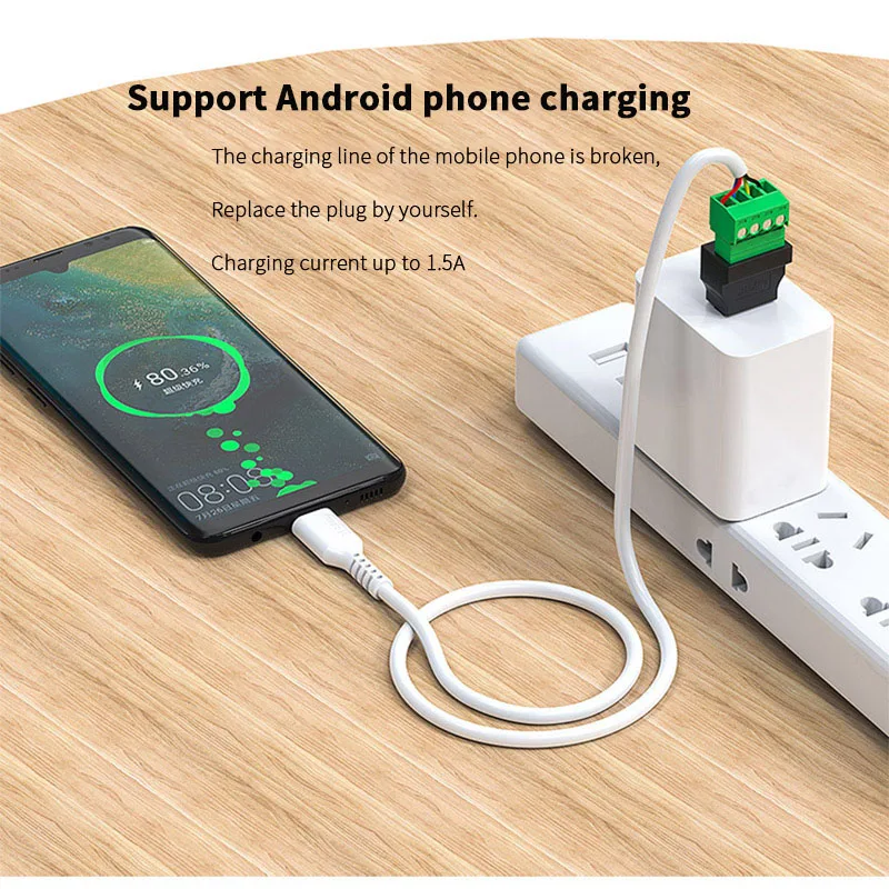 USB 2.0 Tipo A Macho para Fêmea para Conector de Parafuso 4Pin, USB Jack com Shield, Terminal Plug, USB-A Conector