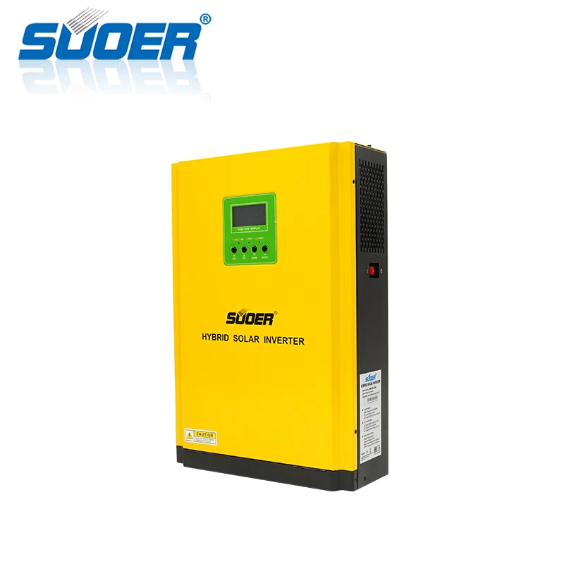 SUOER 24 volt 3.2kva 3kva Single output mppt hybrid solar power inverter ac invertor with MPPT solar charge control