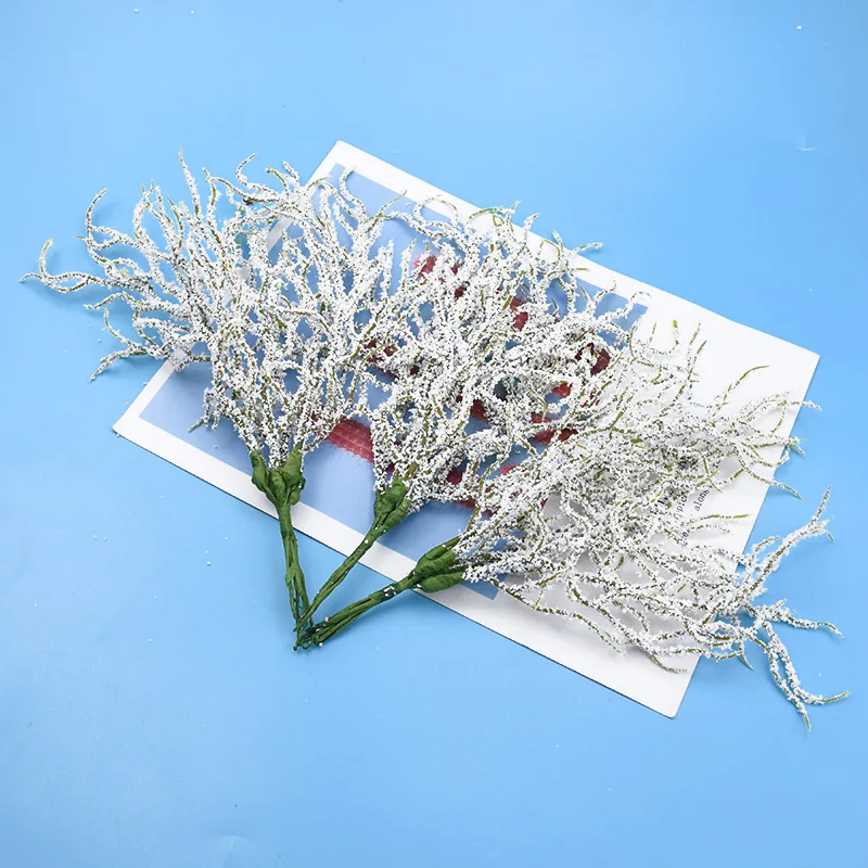 6 Stück Künstliche Pflanzen und Blumen, Bestseller für Zuhause, Hochzeit, Weihnachten, Schneepflanzen im Topf, DIY-Arrangement, Vase, Fotorequisiten – Detail 7