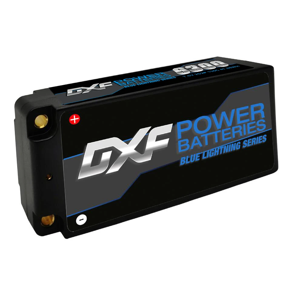 DXF Lipo Battery 2S Shorty 7.6V 6300mah 130C 260C 4mm 5mm Graphene Bullet Competition Short-Pack for RC 1/10 Buggy Off-Road Car