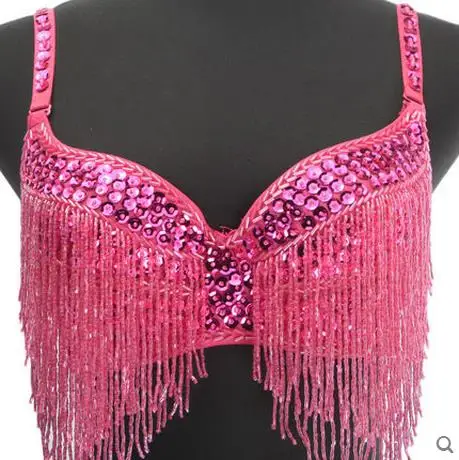 Belly dance costumes senior sexy sequins tassel beads belly dance bra for women belly dancing bra tops