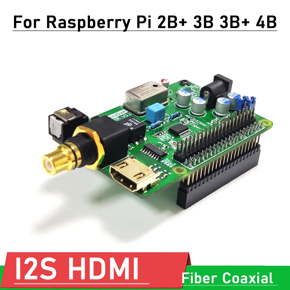 

Коаксиальная оптическая HDMI PIR HiFi DAC цифровая звуковая карта WM8804G I2S, декодирующая плата для Raspberry Pi 2B + 3B + 4B DSD64 256 512