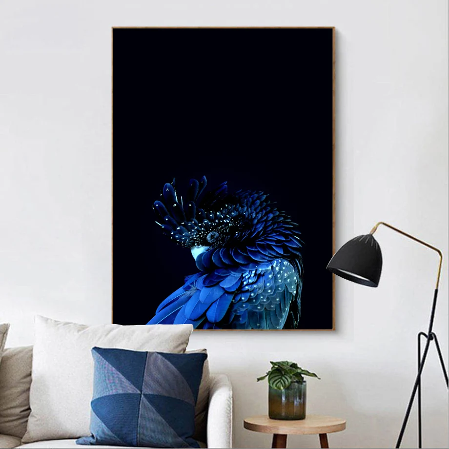 Gorgeous Blue Parrot Fog Sea Quotes Wall Art Canvas Painting Landscape Nordic Posters And Prints Wall Pictures For Living Room