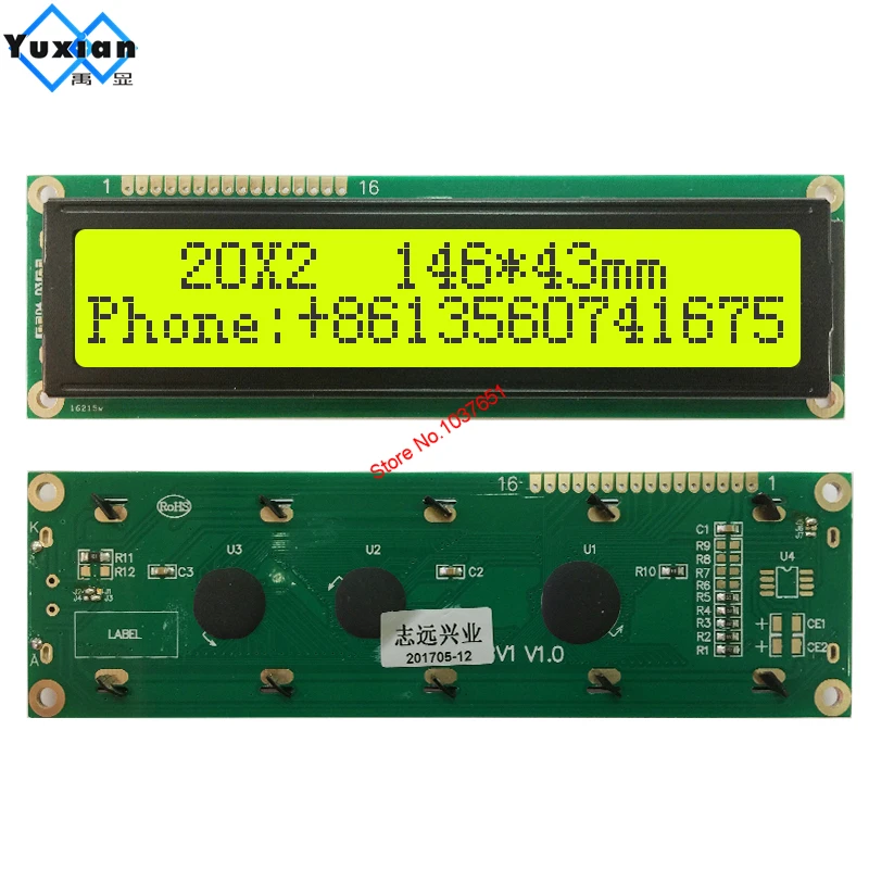 Grande módulo de exibição Lcd 20022 20x2 146*43mm em vez de WH2002M PC2002-L SBS02002C0 AXSC202C