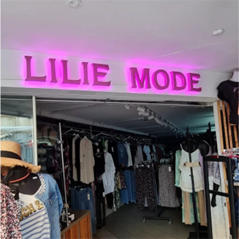 Factory Outlet Outdoor Back Lit Rvs Led Letters Voor Receptie Muur, Telefoon Winkel, terug Verlichte Metalen Led Logo Tekenen