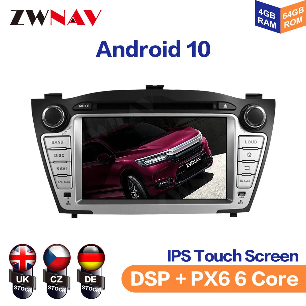 Android 10 4GB+64GB PX6 Car GPS Navigation for Hyundai ix35 2009-2013 Head Unit Auto Stereo Multimedia Player Radio Tape Recoder