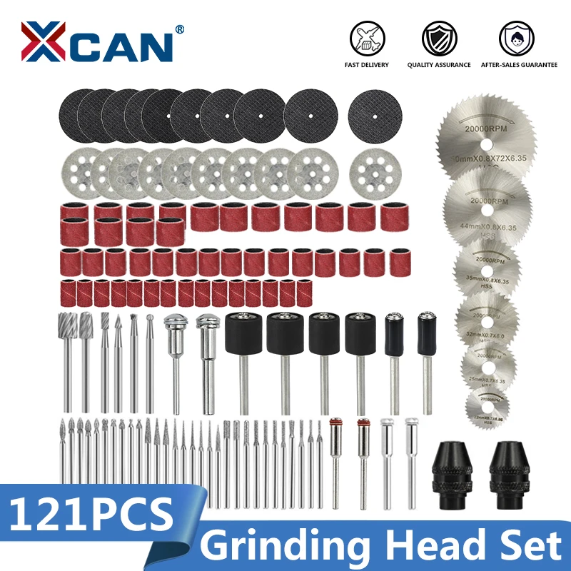 

XCAN Mini Rotary Tool Accssory Set 121pcs HSS Mini Drill Bit Diamond Rotary File Cut off Saw Blade Polishing Sanding Cutting Kit