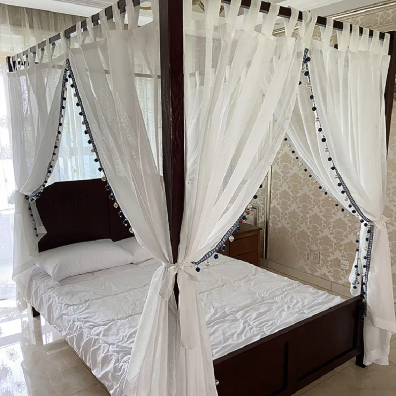 Southeast Asian Style American Chinese Theme Hotel Inn Bed Curtain Yarn Curtain Custom Bed Curtain Hemp Yarn Mosquito Net