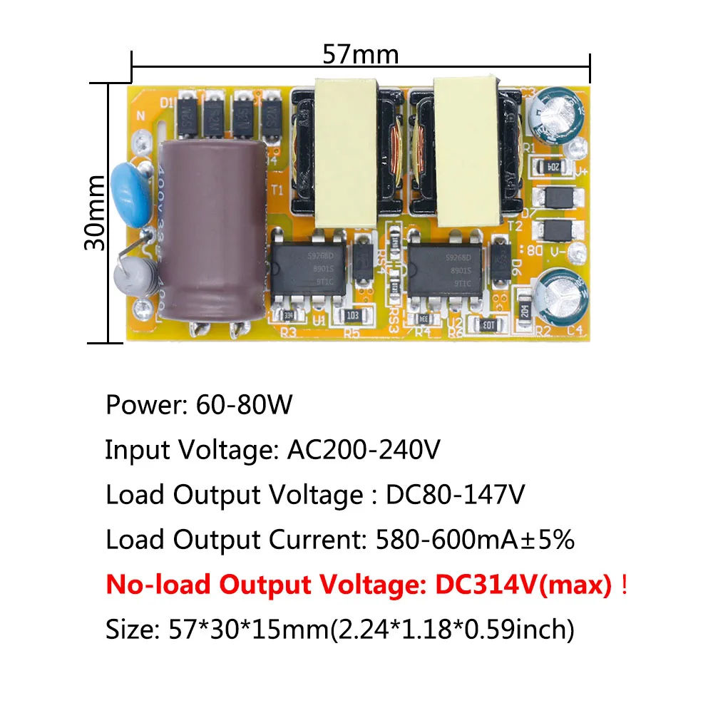 8W 18W 25W 36W 50W 300mA LED Driver 60W 80W 600mA Constant Current Light Transformer AC200-240V Power Adapter For LED Bulb DIY