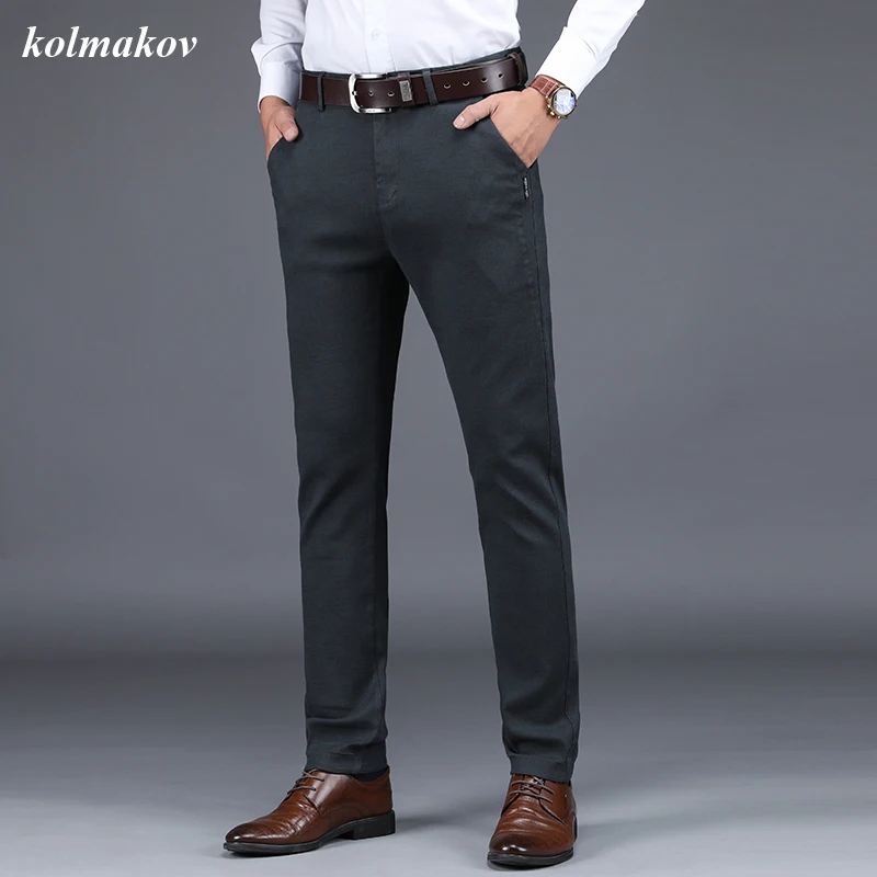 New Arrival ZSpring and Autumn Style Men Boutique Business Casual Pants High Qulity Solid Men Slim Cotton Trousers Size 28-36