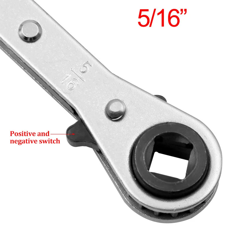 Double-ended Ratchet Wrench Professional Tool For Air Conditioning And Refrigeration CT122 Square Wrench 1/4 3/8 3/16 5/16inch