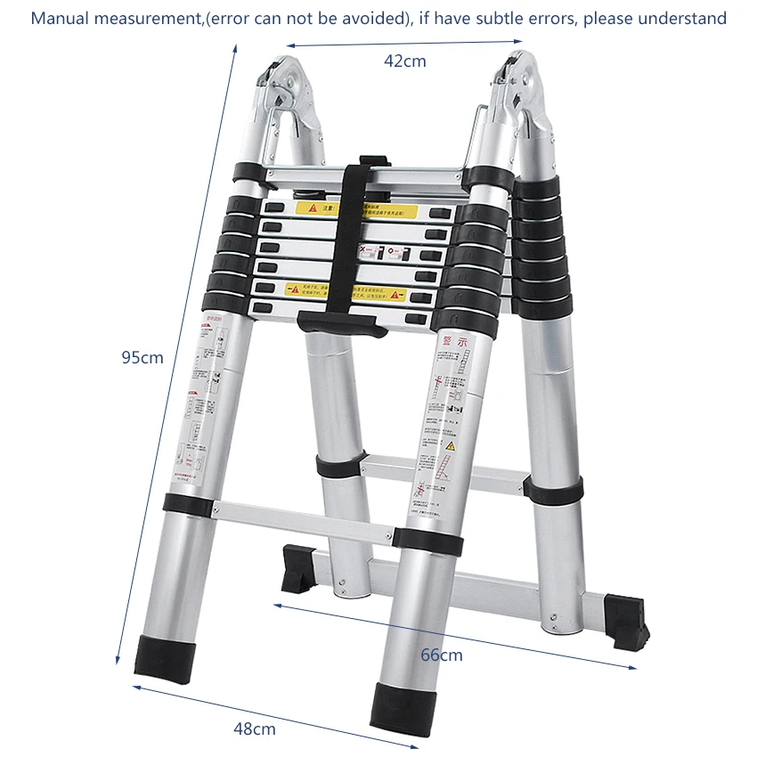 1 PCS 2.5M+2.5M Alluminum Telescopic Ladder With Joint