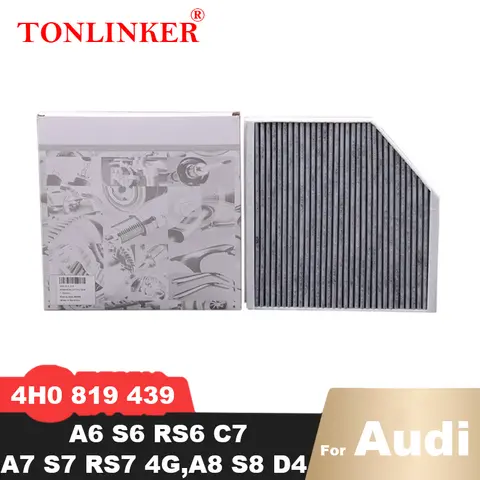TONLINKER 캐빈 필터, 아우디 A6 S6 RS6 C7 2010 2011 2012-2018 A7 S7 RS7 4G A8 S8 4H D4 4GD819439, 자동차 액세서리, 4H0819439