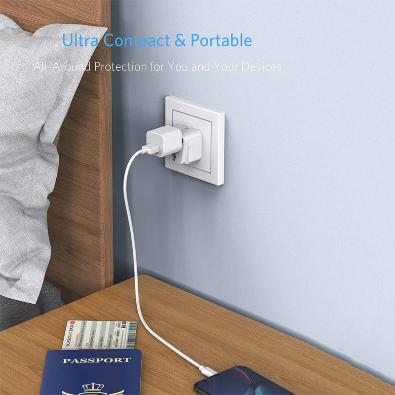 GEMT Israel Travel Plug Adapter Grounded Universal Type H Plug Adapter Israel To US Adapter-Ultra Compact For Israel Palestine