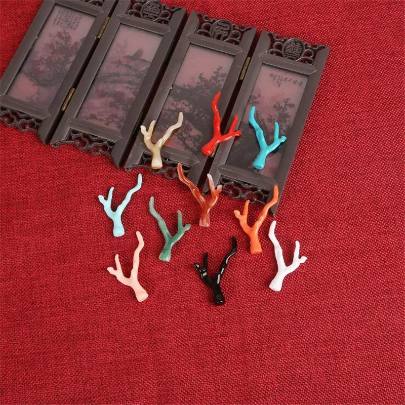 10pcs/lot new creative deer horn charms resin beads geometric connectors for diy earrings hanging hair jewelry accessories