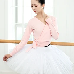 Cárdigan de manga larga de Cachemira para mujer, suéter de Ballet, Ropa de baile de bailarina, prendas de punto, cálido, invierno