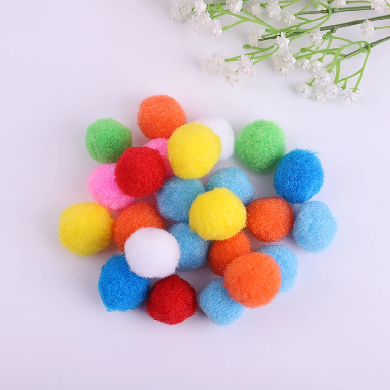 350pcs/lof Mixed 1~3CM Fluffy Colorful Hair Ball Jewelry Hair Fur Pompoms Creative Toys Apparel Handmade DIY Decor Accessories