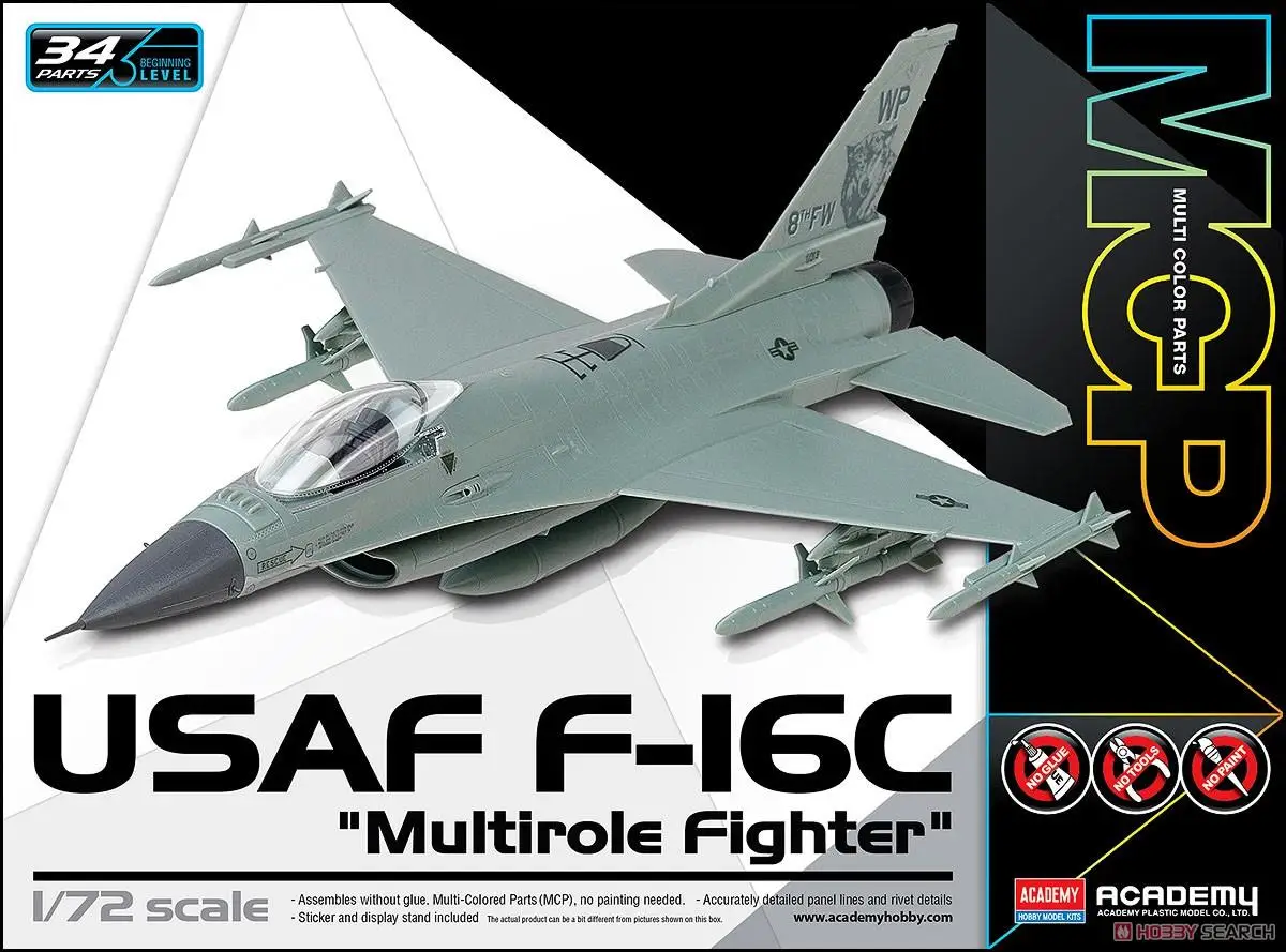 Academy AC12541 1/72 Usaf F-16C "Multirole Fighter" Mcp (Plastic Model Kit)