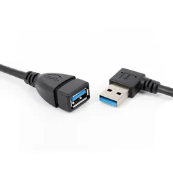 23cm 90 stopni w górę i w dół oraz w lewo i prostopadły USB 3.0 A męski na USB żeński Adapter przedłużający czarny kabel