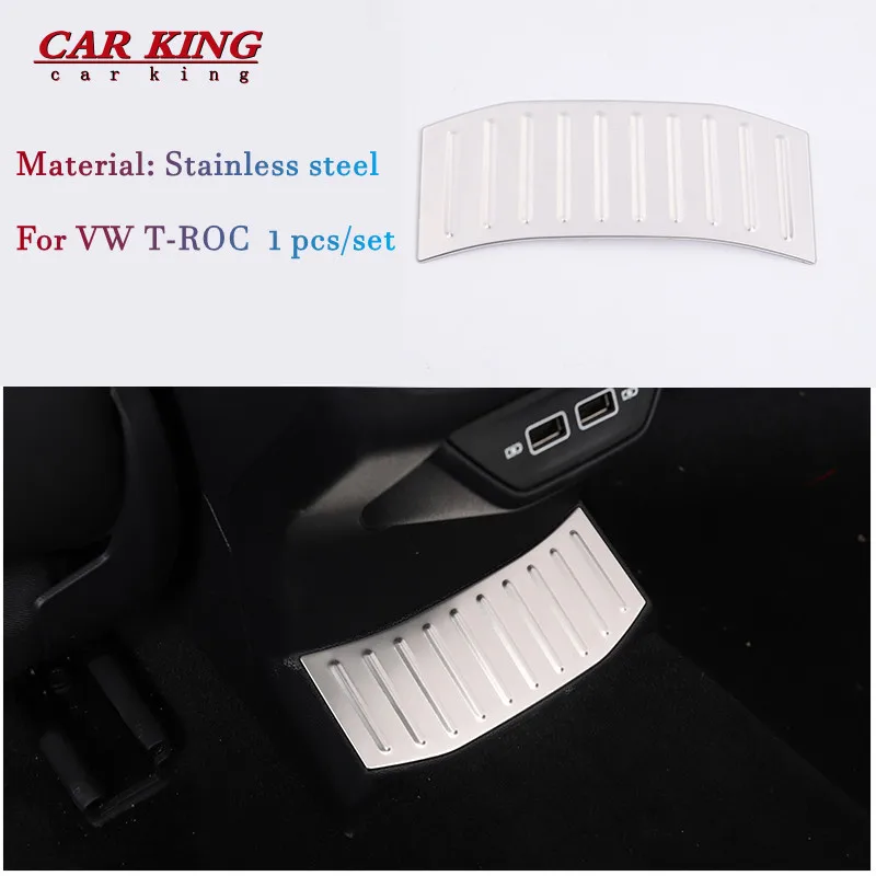 

For Volkswagen VW T ROC T-Roc 2018 2019 Accessories Car styling Stainless steel Anti-kick stickers under the rear exhaust vent