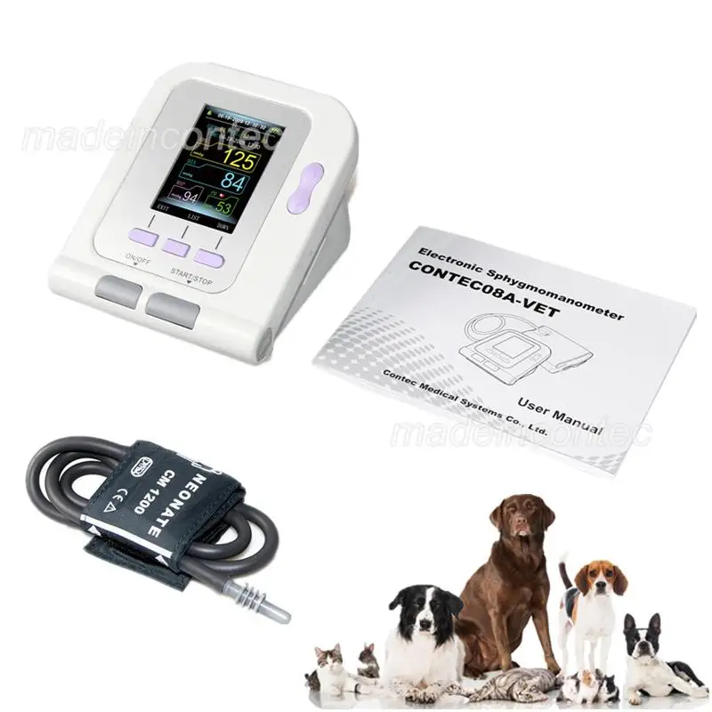 Digital Veterinary Tensiometro Blood Pressure Monitor NIBP cuff,Dog/Cat/Pets CONTEC08A-VET