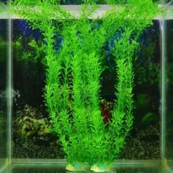 Plantas Plásticas Artificiais Subaquáticas para Aquário, Ornamentos De Grama De Água Verde, Decoração Para Animais De Estimação, Decoração Do Tanque De Peixes