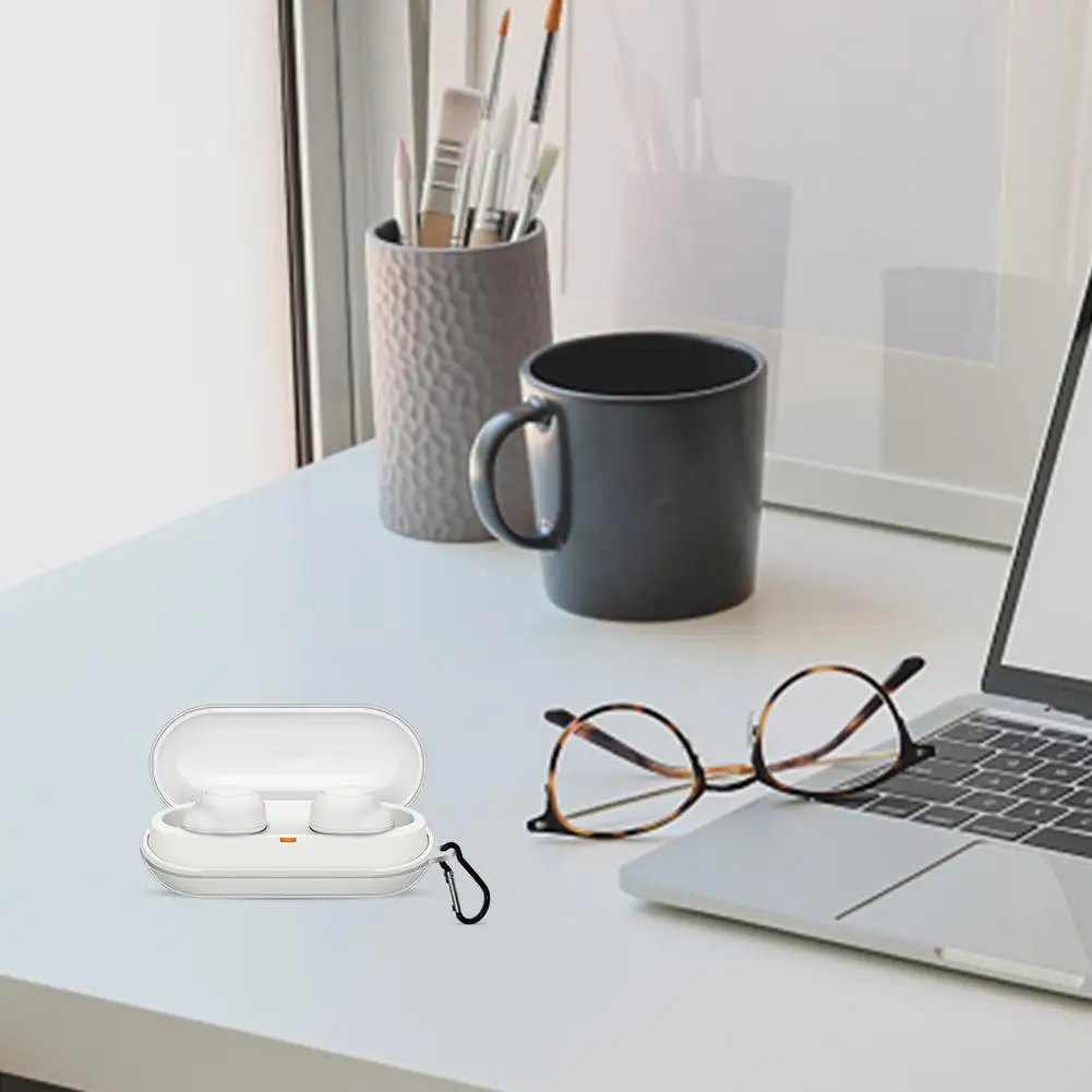 حافظة لهاتف SNY WF-C500 ملحقات سماعات الأذن غطاء صندوق شحن حافظة لهاتف Soy WF C500 غلاف من البولي يوريثان مع سلسلة مفاتيح مضادة للضياع