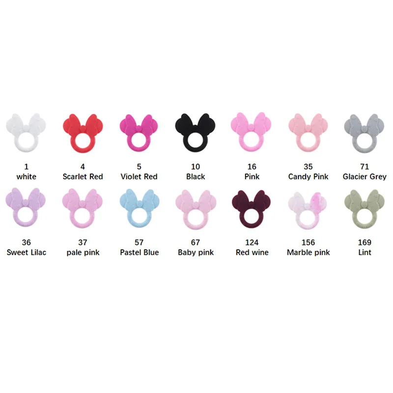 10pcs Teething Ring Mickey Baby Silicone Teether Teether For Teeth For Babies Toys For Newborns BPA Free Nurse Accessories Goods