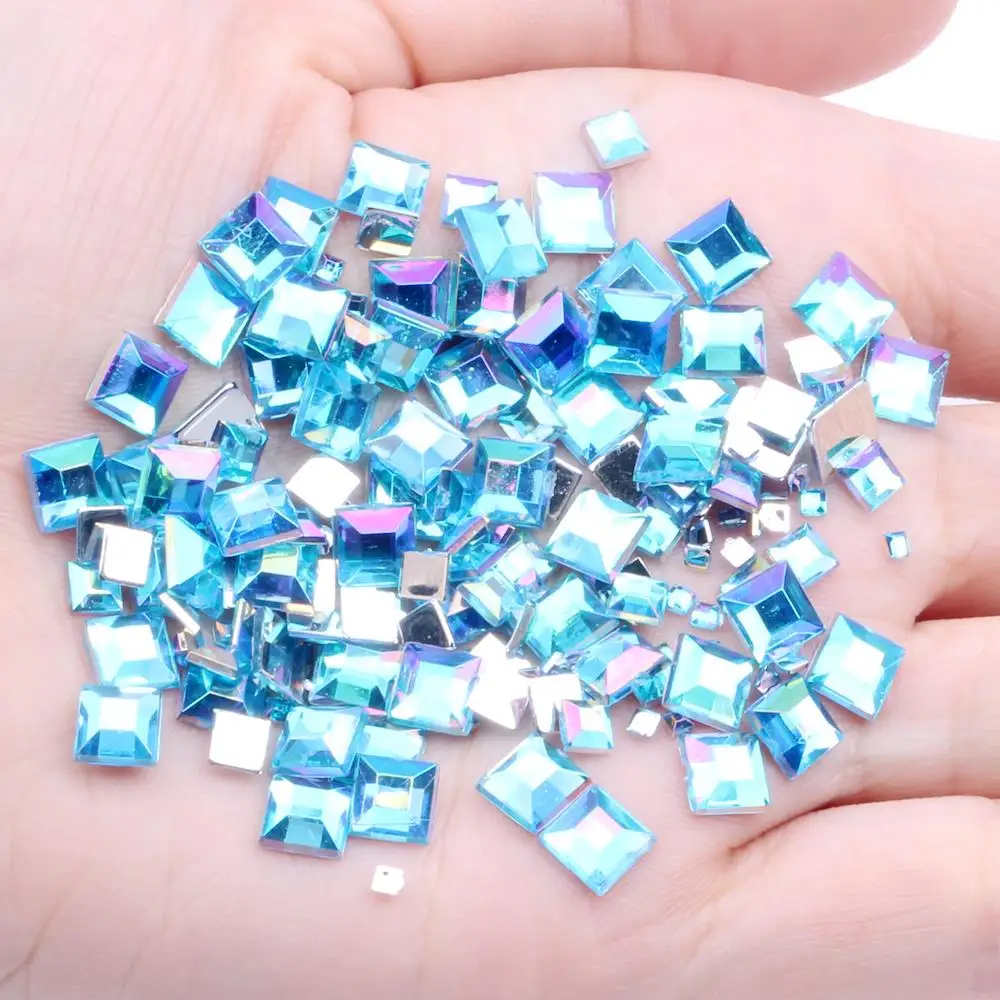 

Rhinestones FlatBack Stone Square 4mm 2g 90pcs For Crafts Scrapbooking DIY Clothes Nail Art Decoration