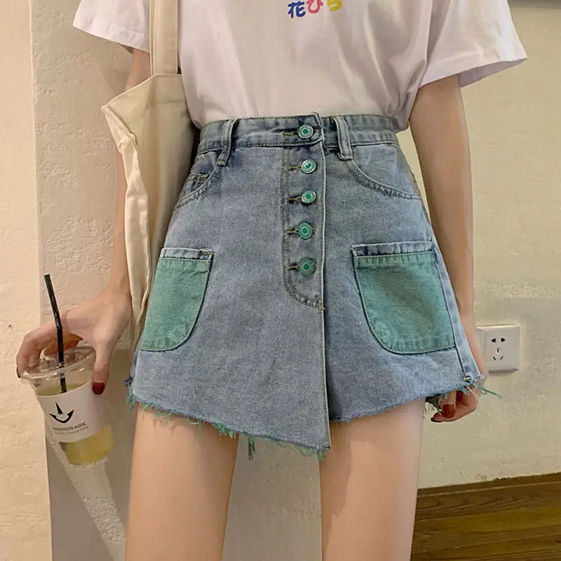 

Plus Size 5XL Female Shorts Skirts 2023 Summer Cool Women Denim Booty Shorts High Waists Five Buttons Pocket Short Hot Pants