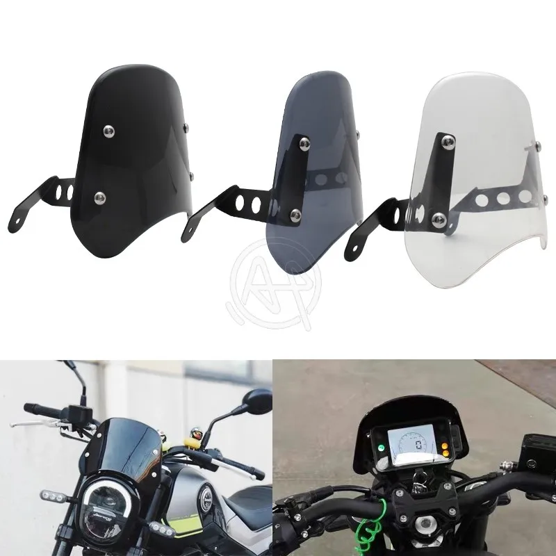 Black/Smoke /Clear Motorcycle Headlight Windshield Wind Deflector Windscreen Unive for Benelli Leoncino 250