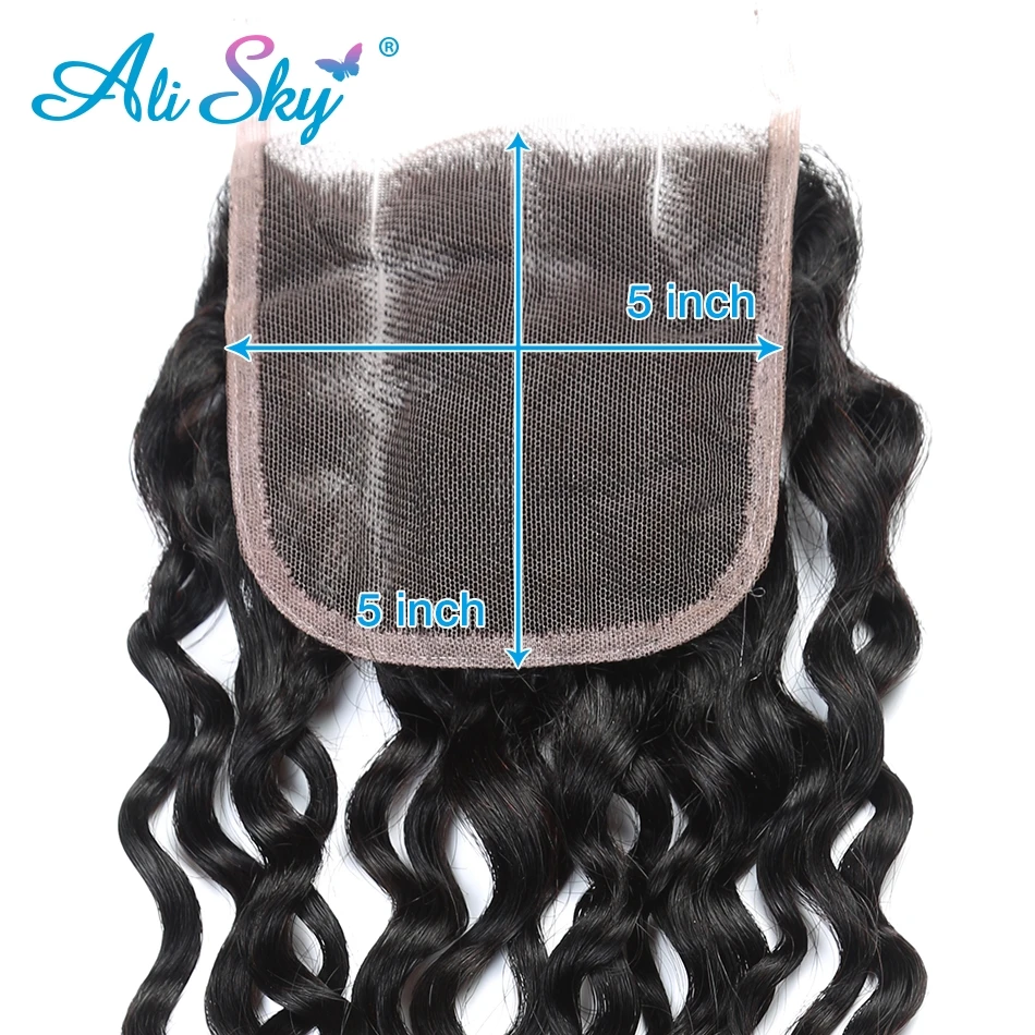 Peruvian Water Wave 5x5 Lace Closure Only With Baby Hair 13x4 Lace Frontal Only 100% Remy Human Hair 8