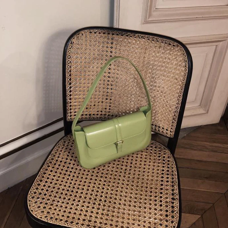 NEW Fashion 2019 Woman Trendy Green White Single Strap Handbags PU Leather Zipper Shoulder Messenger Party Bag Female Handbag