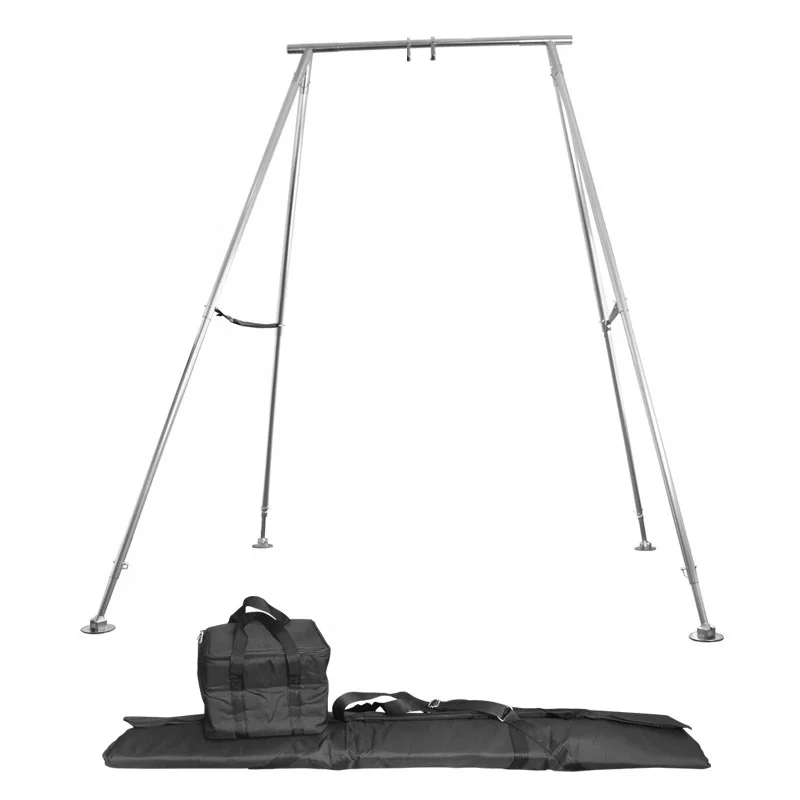 Silver Acrobatics Aerial Rig  Height Adjustable Yoga Silk Frame Portable Hammock Stand with Bags