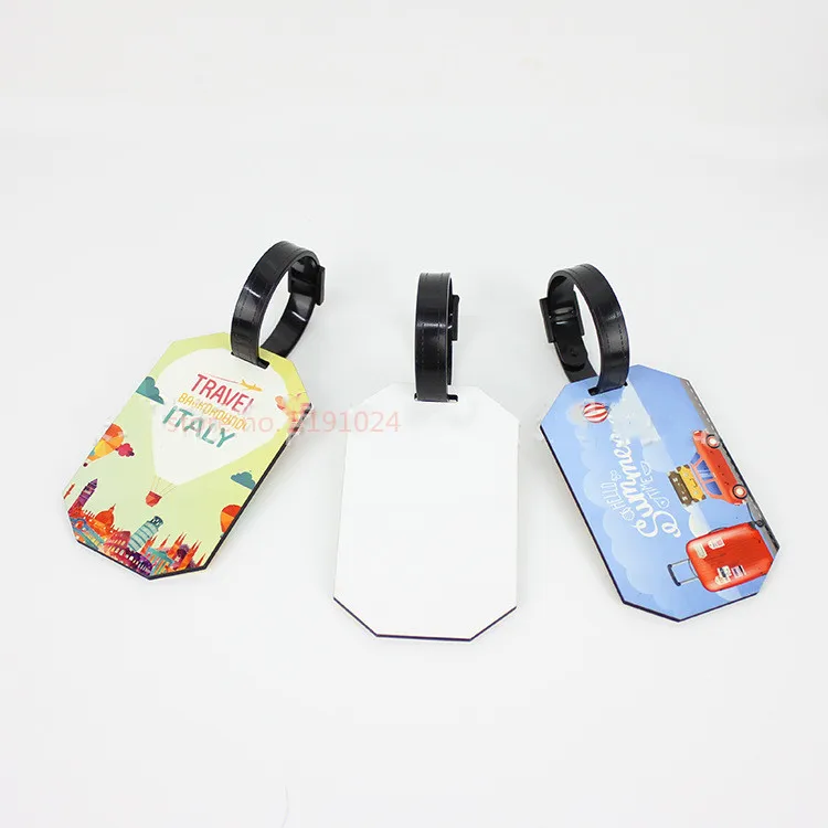 

20pcs/lot Blank Sublimation MDF wooden luggage tags with punch hole transfer custom luggage tag DIY consumables both sides Print