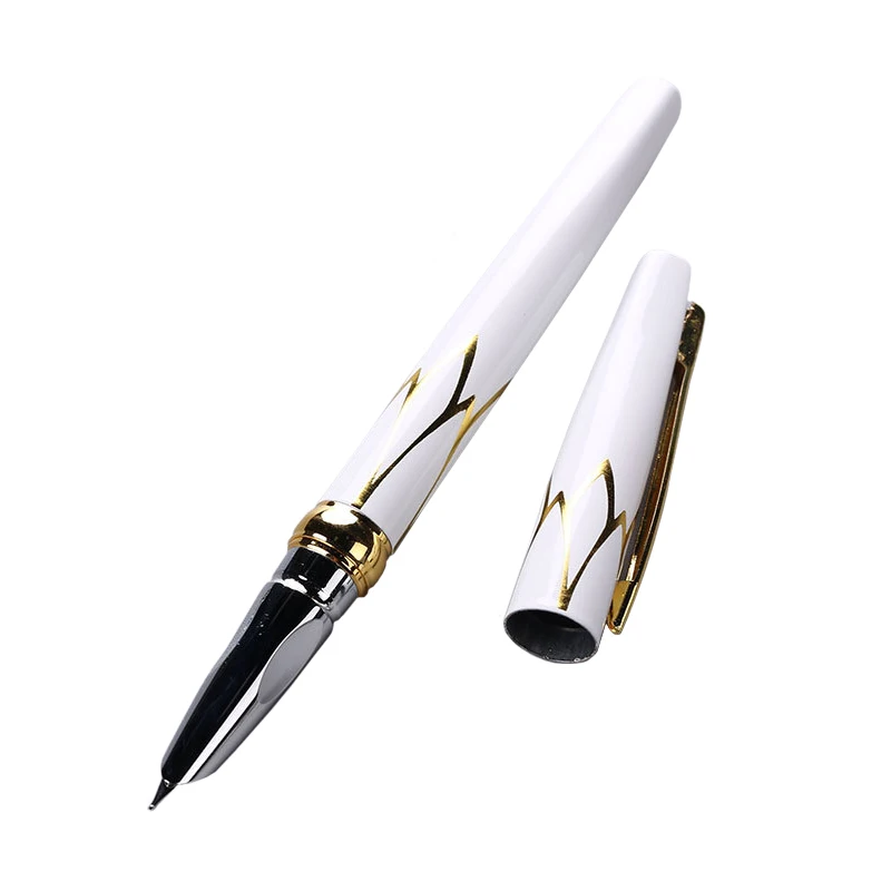 16Pcs High-End Bisnis Fountain Pen Penuh Logam Emas Klip Mewah Tinta Pena 0.38Mm Nib Pena Sekolah alat Kantor