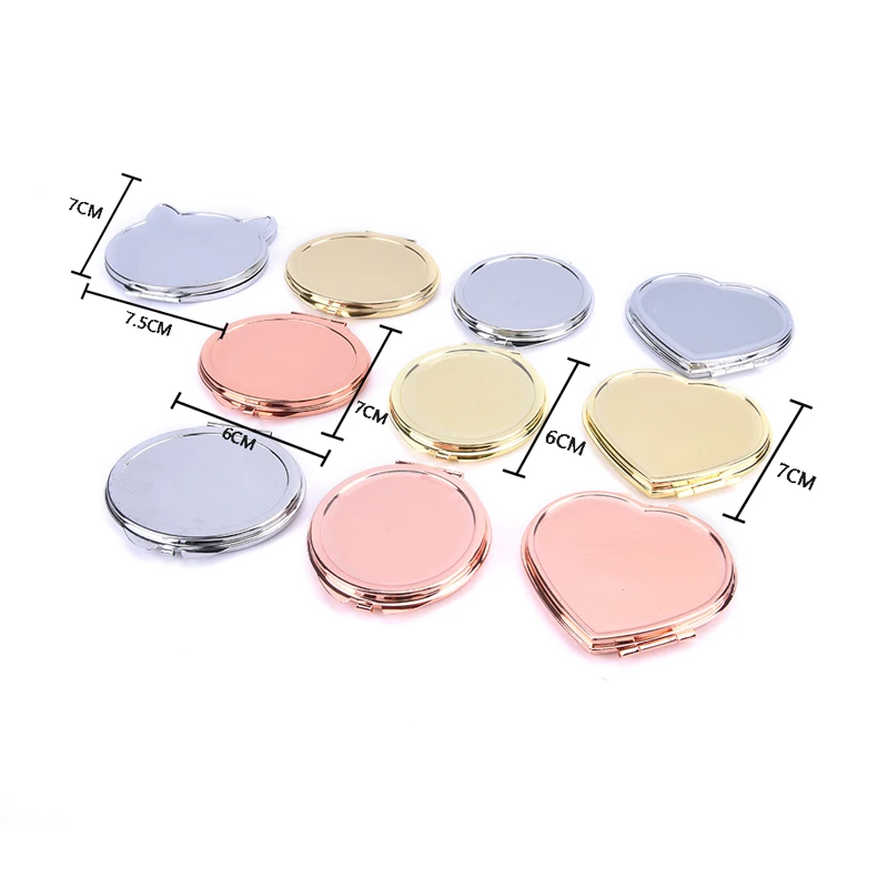 1PCS Kosmetische Vergrößerungs Make-Up Spiegel Runde Tasche Compact Make-Up Spiegel Für Reisetasche Pu Kleine Runde Spiegel Mit keychain – Detail 2