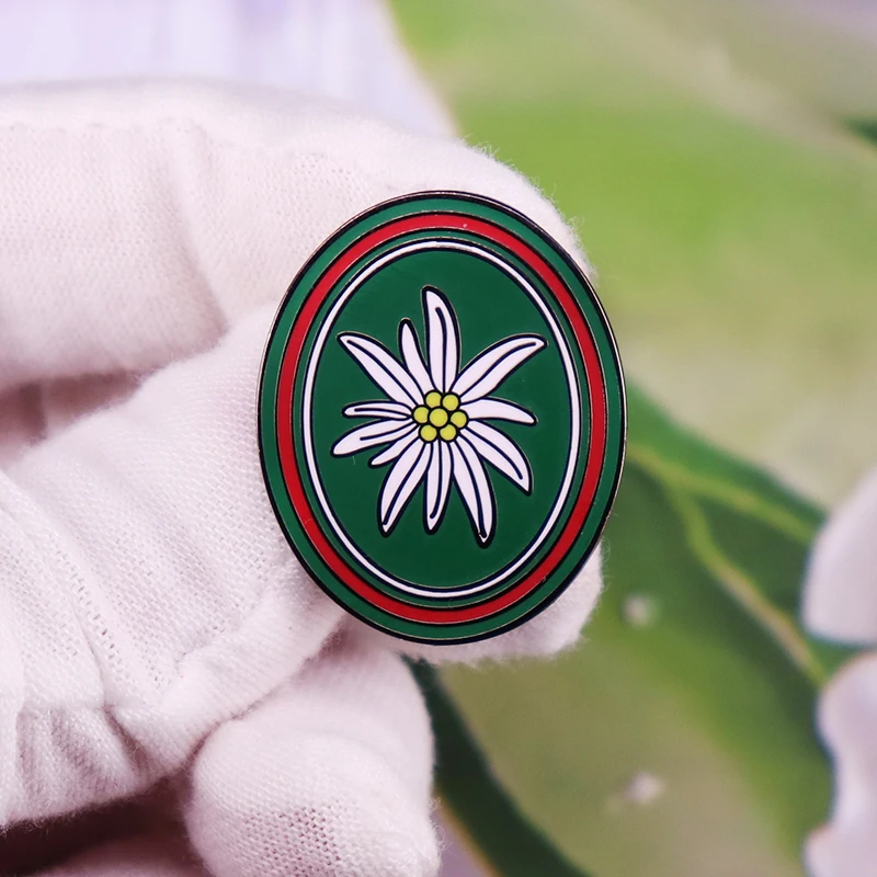 

German Mountain Troop Edelweiss Badge Award brooch