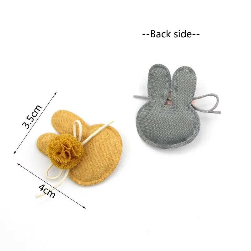 24Pcs 3.5*4cm Rabbit Flowers Ball Padded Appliques For Clothes DIY Children\'s Hair Clip Hat Patches Decor Ornament Accessories