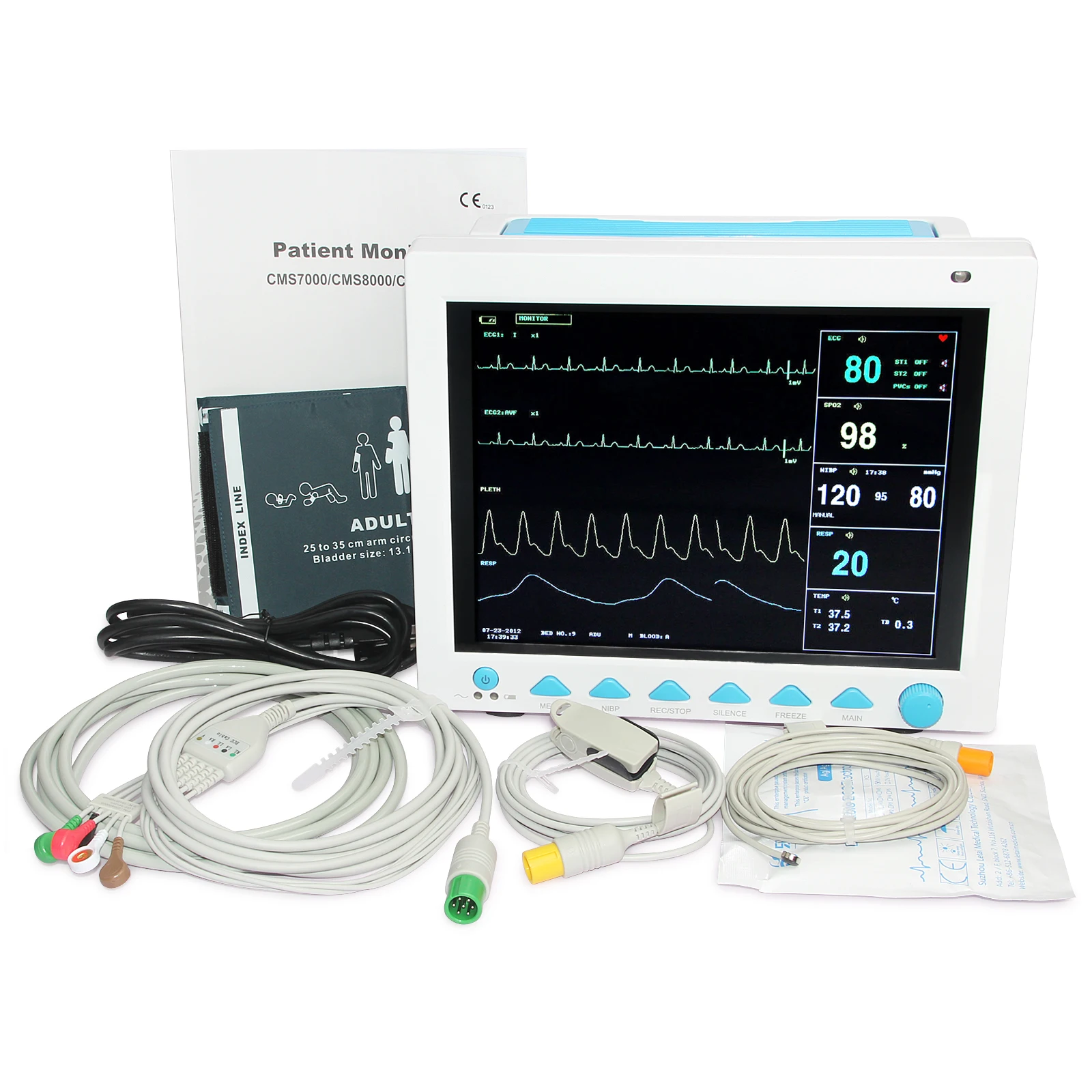 

Contec CMS8000 Patient Monitor with Capnograph etCO2 Vital Sign 7-parameter ICU